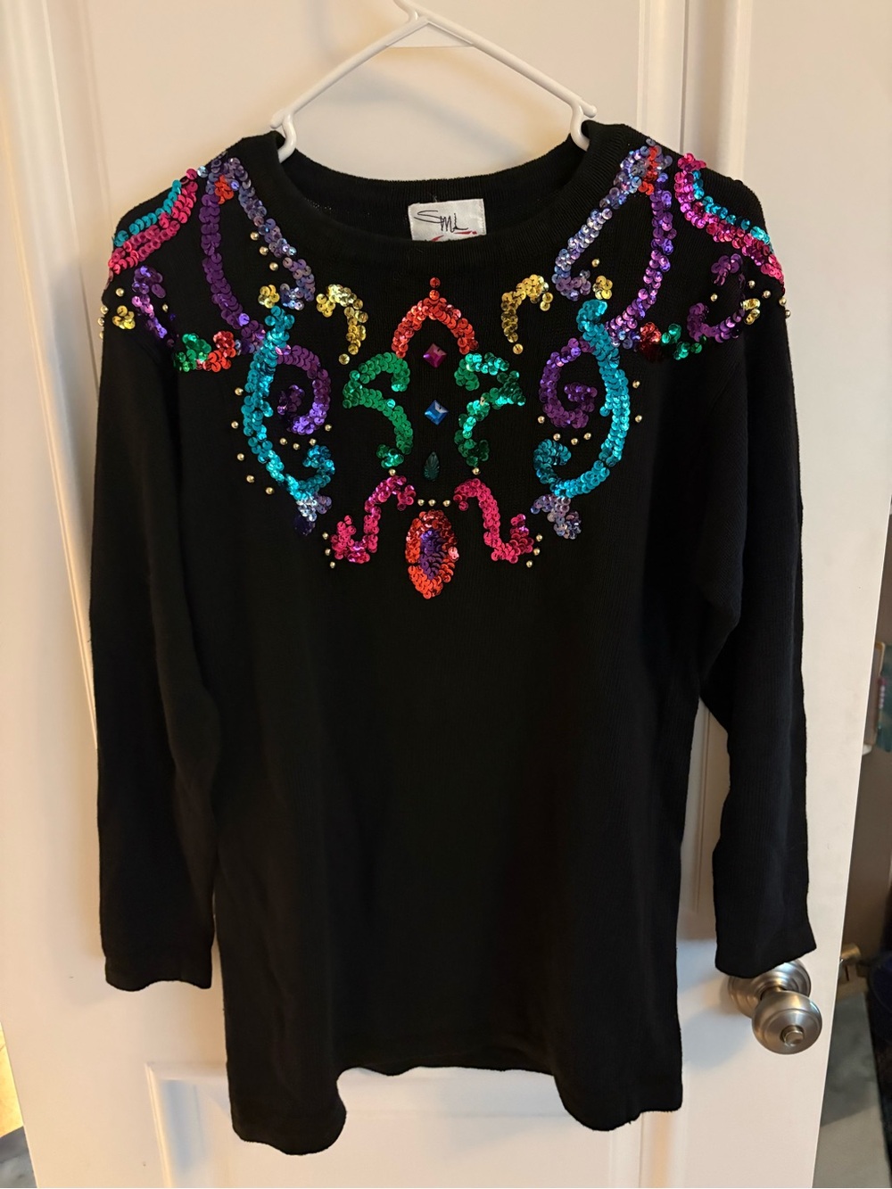 Vintage 1990s sequin black sweater